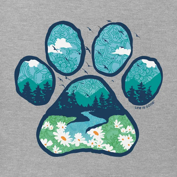 Paw Print Landscape Dog T-Shirt