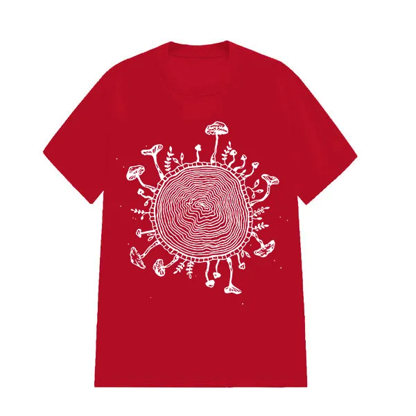 Mushroom Designed Pattern Printed T-Shirt