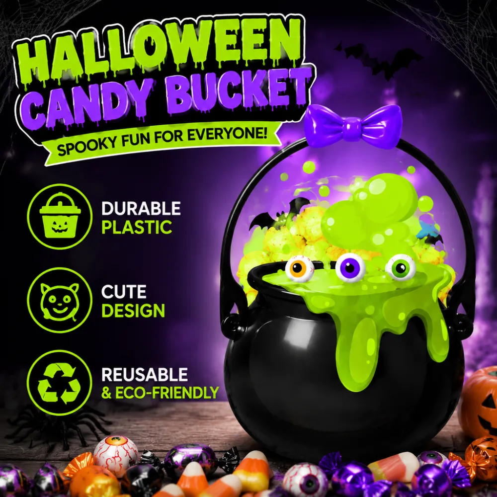 3pcs Halloween Gift Bag Decoration Transparent PE Candy Bag