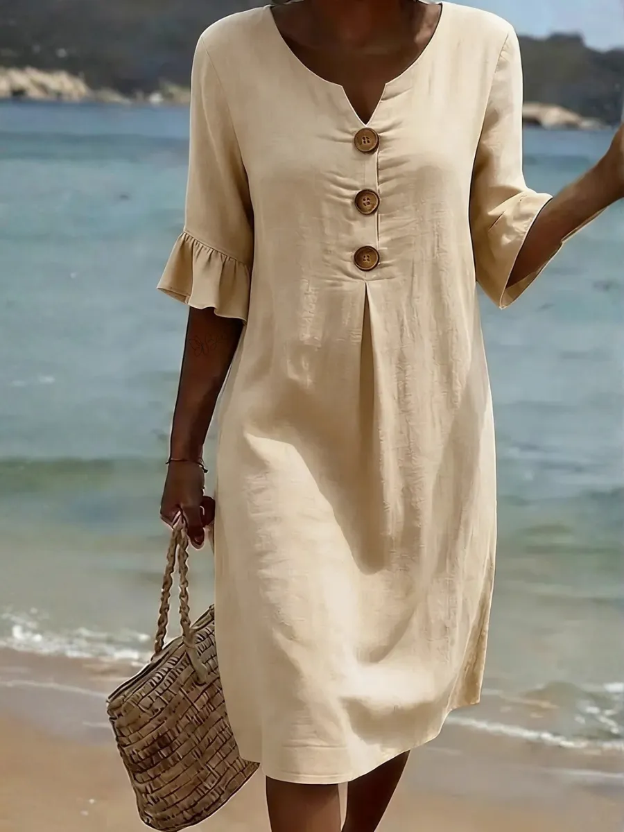 Women's Casual Cotton Linen Dress