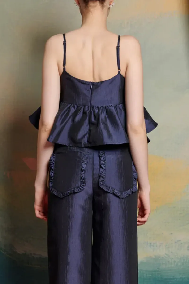 Bow Accentuated Layered Camisole Tops