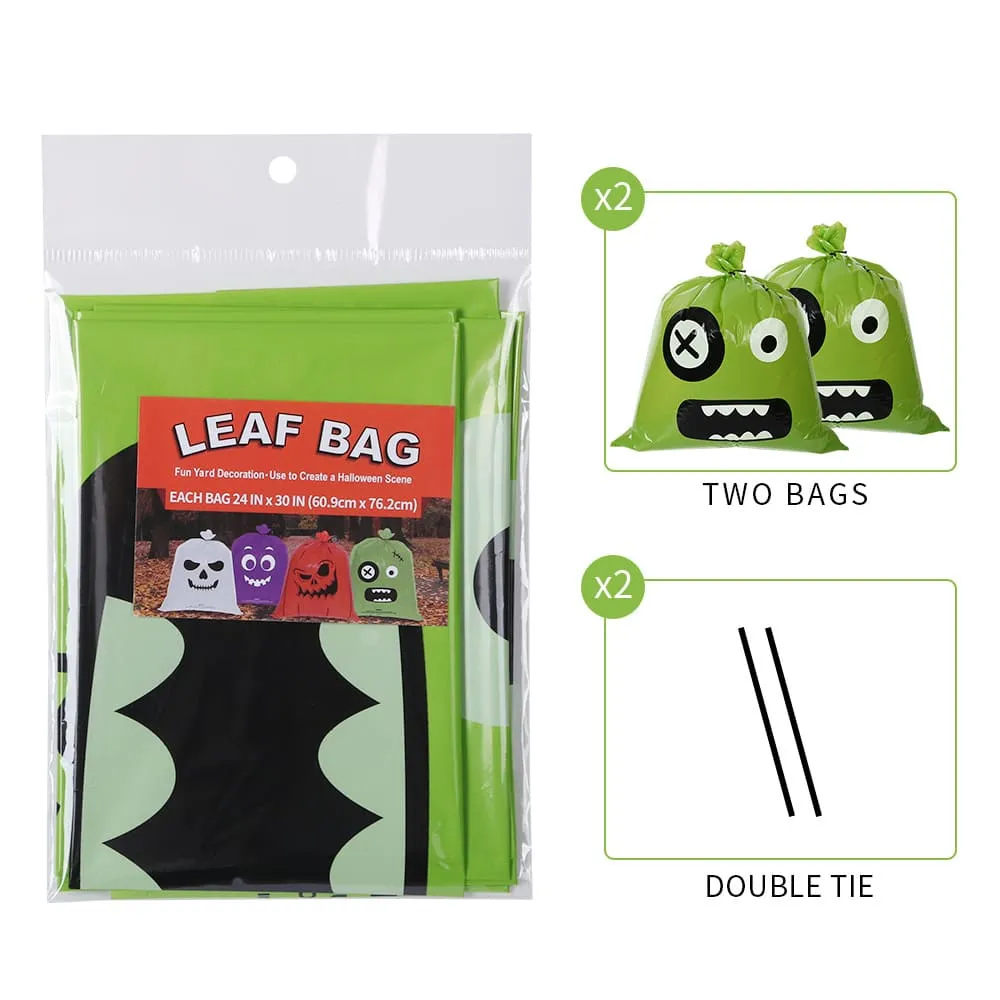 2pcs Halloween Quirky Decorative Leaf Bag 24*30in (61*76.2cm)