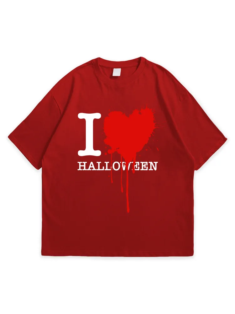 Men'S Halloween I Love HALLOWEEN Leisure Simple Round Neck Top Tshirt