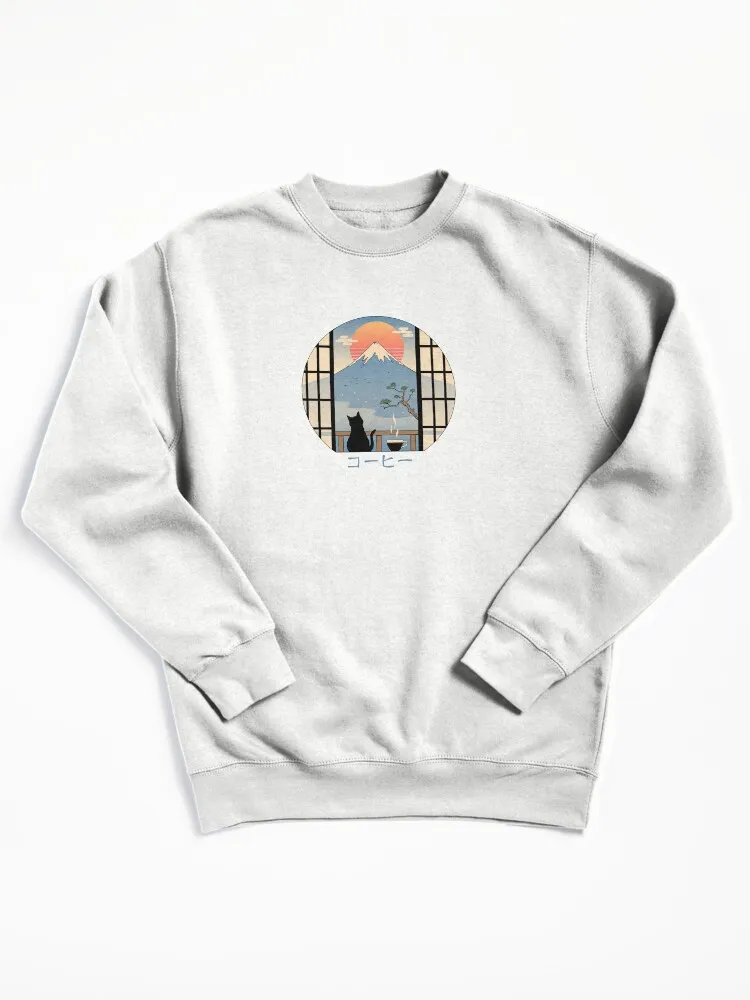 Coffee Cat Pullover Sweatshirt