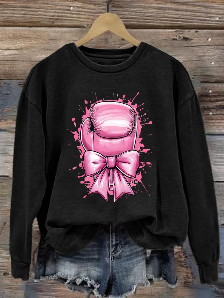 Art Graphic Fight Round-Neck Sweatshirts