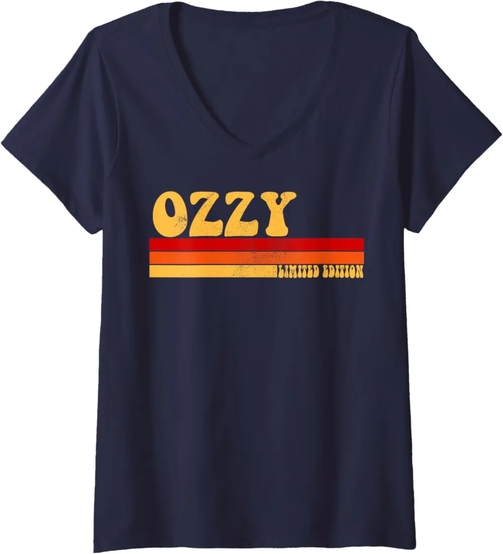Womens OZZY Name Personalized Idea Men Retro Vintage OZZY V-Neck T-Shirt