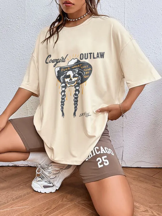 Women's Outlaw Graphic Printed T - Shirt