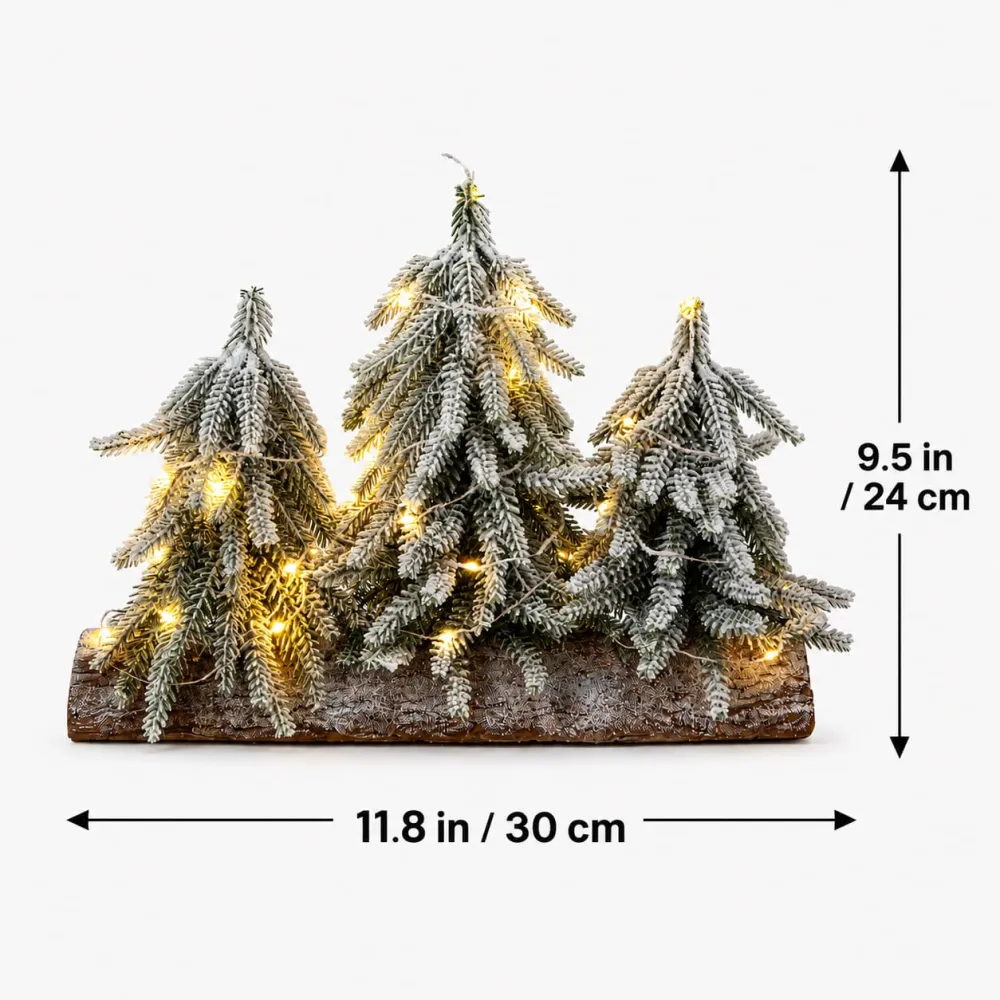3Pcs Christmas Desktop Snowfall PE Mini Christmas Tree Potted Plant Ornament