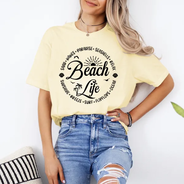 Stylish Phrase Printed Short Sleeve T-Shirts