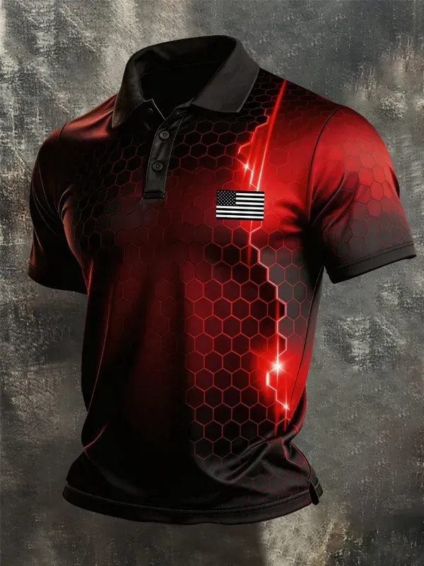 Men's 250Th Anniversary Printed Casual Polo Shirt