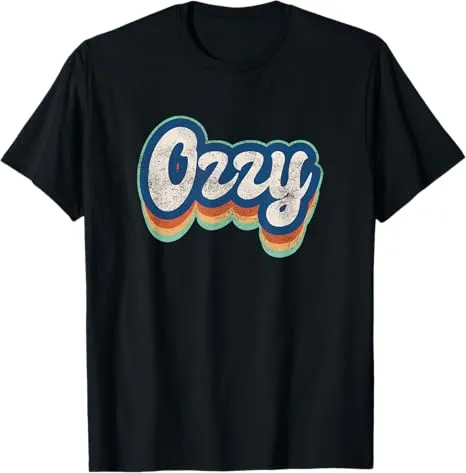 Ozzy First Name Boy Vintage Style 70s 80s Personalized T-Shirt
