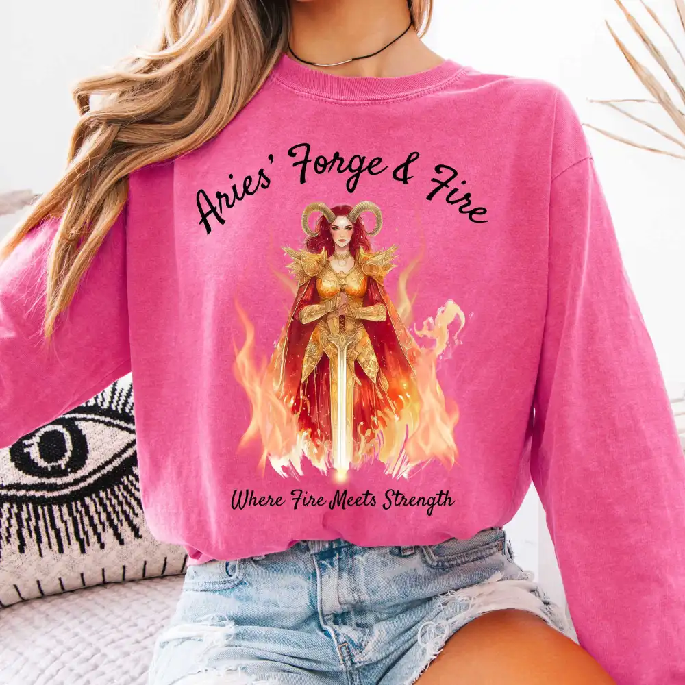 Aries' Forge & Fire Zodiac Long Sleeve Tee