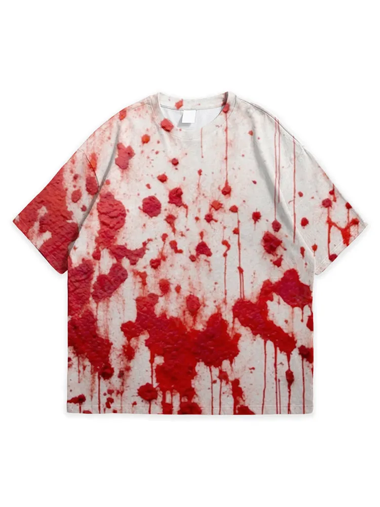 Men'S Halloween Carnival Abstract Art Simple Round Neck Top Tshirt