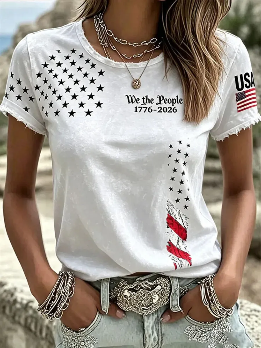 Women's 250th Anniversary Printed Casual T-shirt