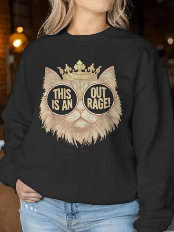 Crown Cat Printed Sweatshirt