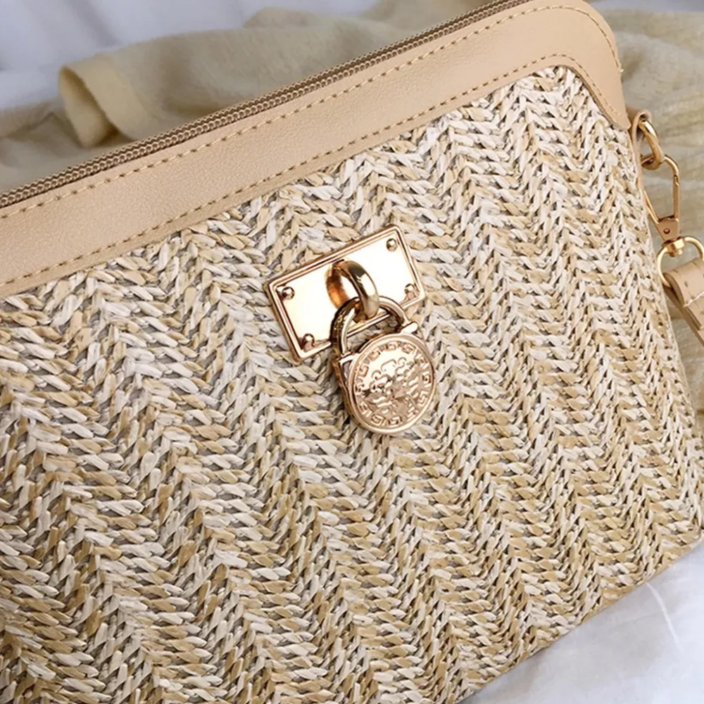 Hand Woven Zipper Shoulder Bag