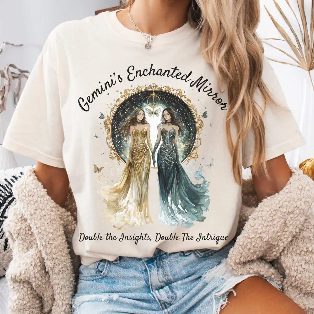 Gemini's Enchanted Mirror Zodiac Shirt