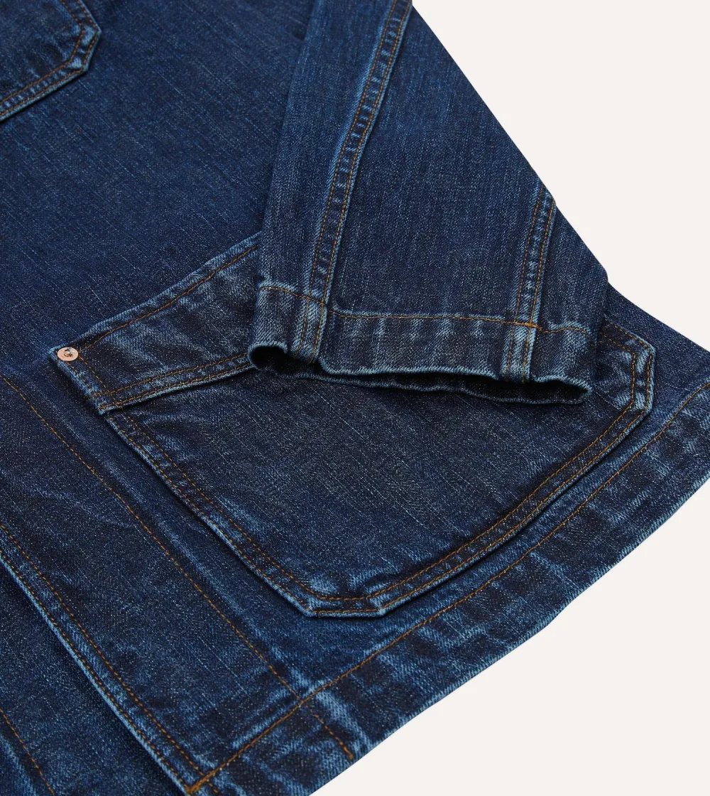 Stone Wash Denim Button Front Jacket