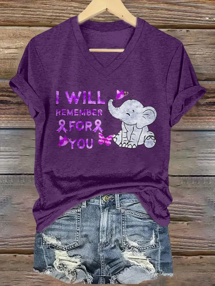 Women's  I Will Remember For You V-Neck T-Shirt