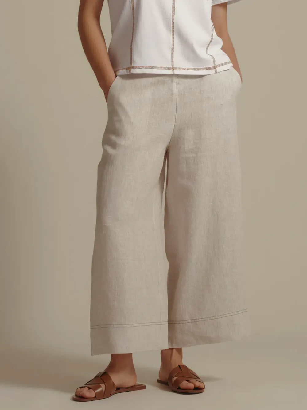 Linen Crop Pants