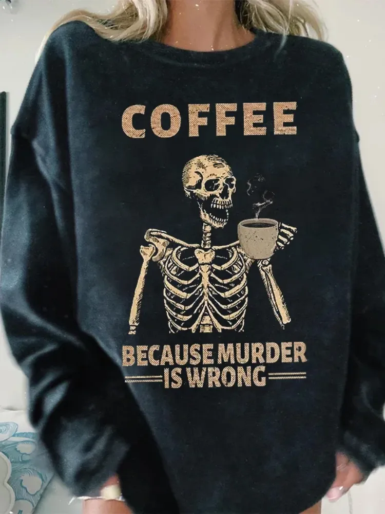Coffee Graphic Dropped Shoulder Sweatshirt