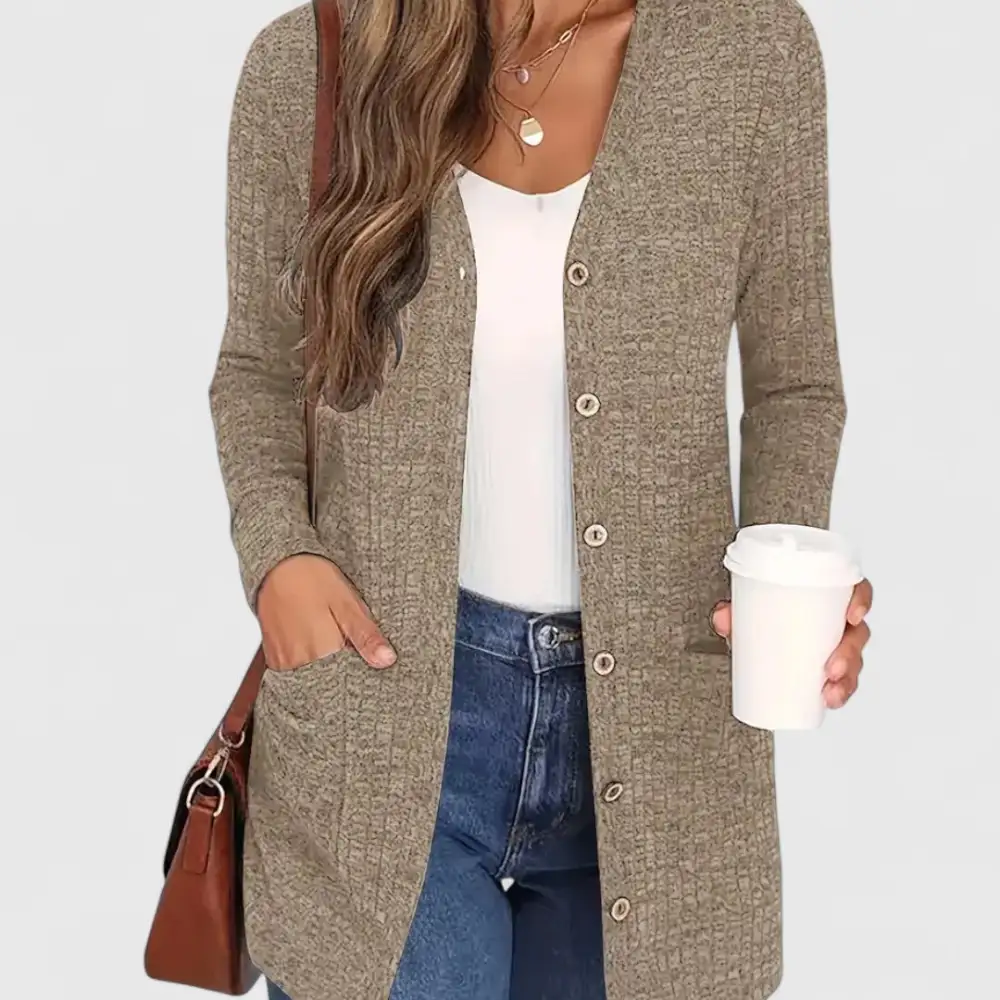 V-Neck Pocket Classic Cardigan