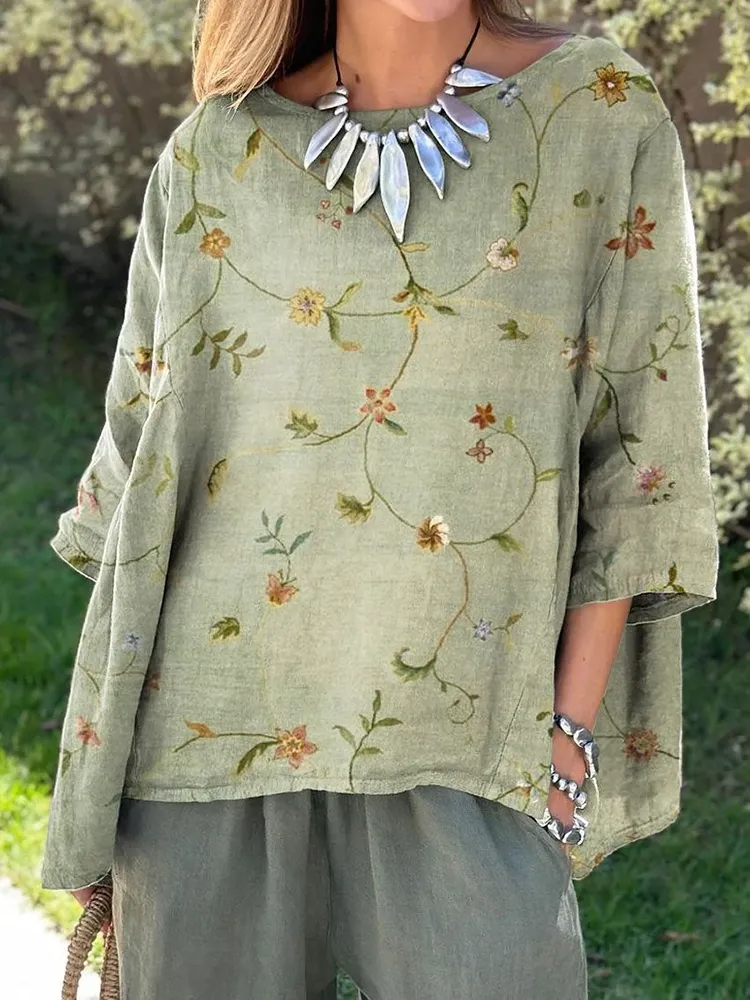 Women's Elegant Lovely Floral Print Shirt