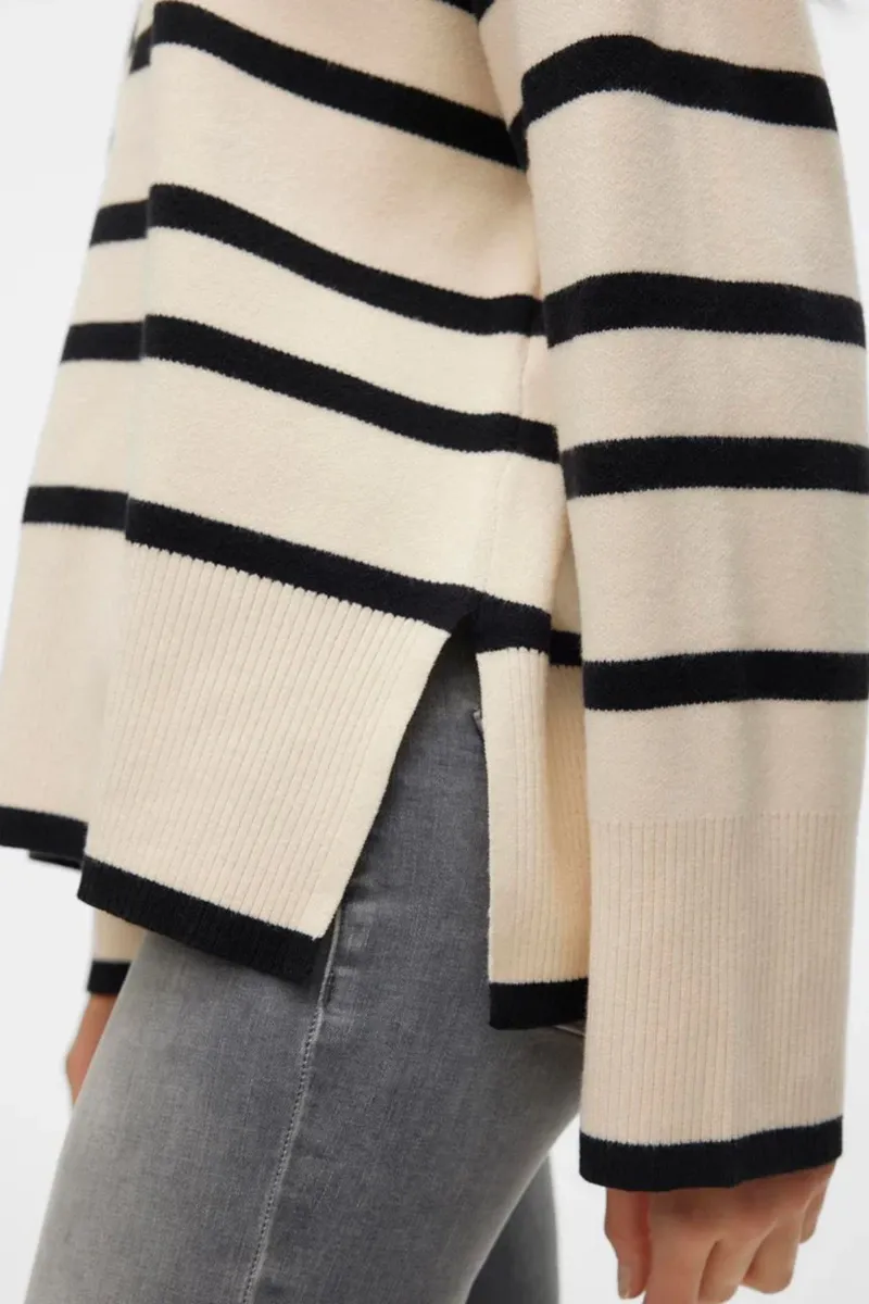Striped Crew Neck Knit Sweaters