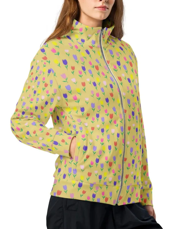 Bright Floral Print Casual Jacket