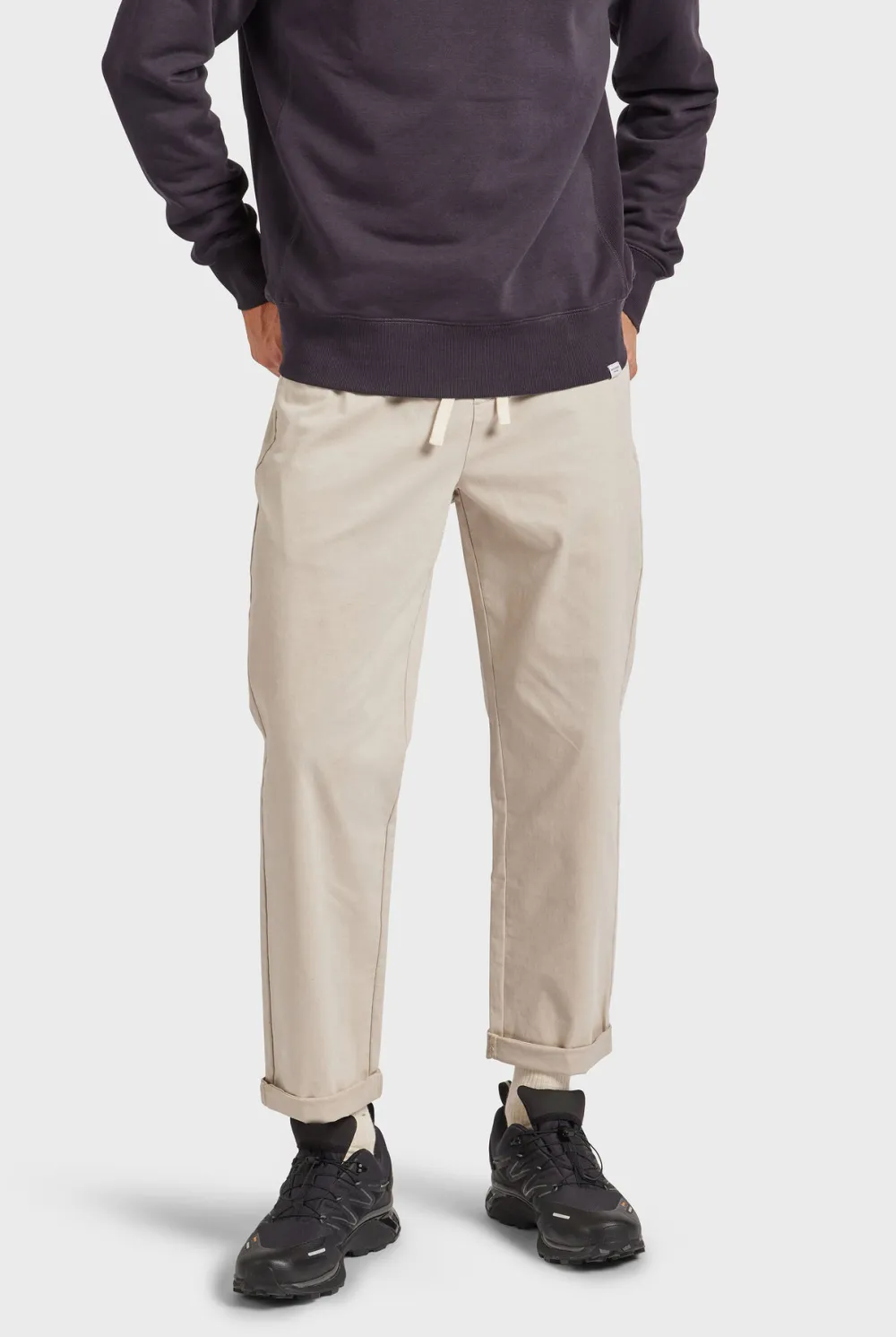 Grey Slim Fit Cotton Chino Trousers