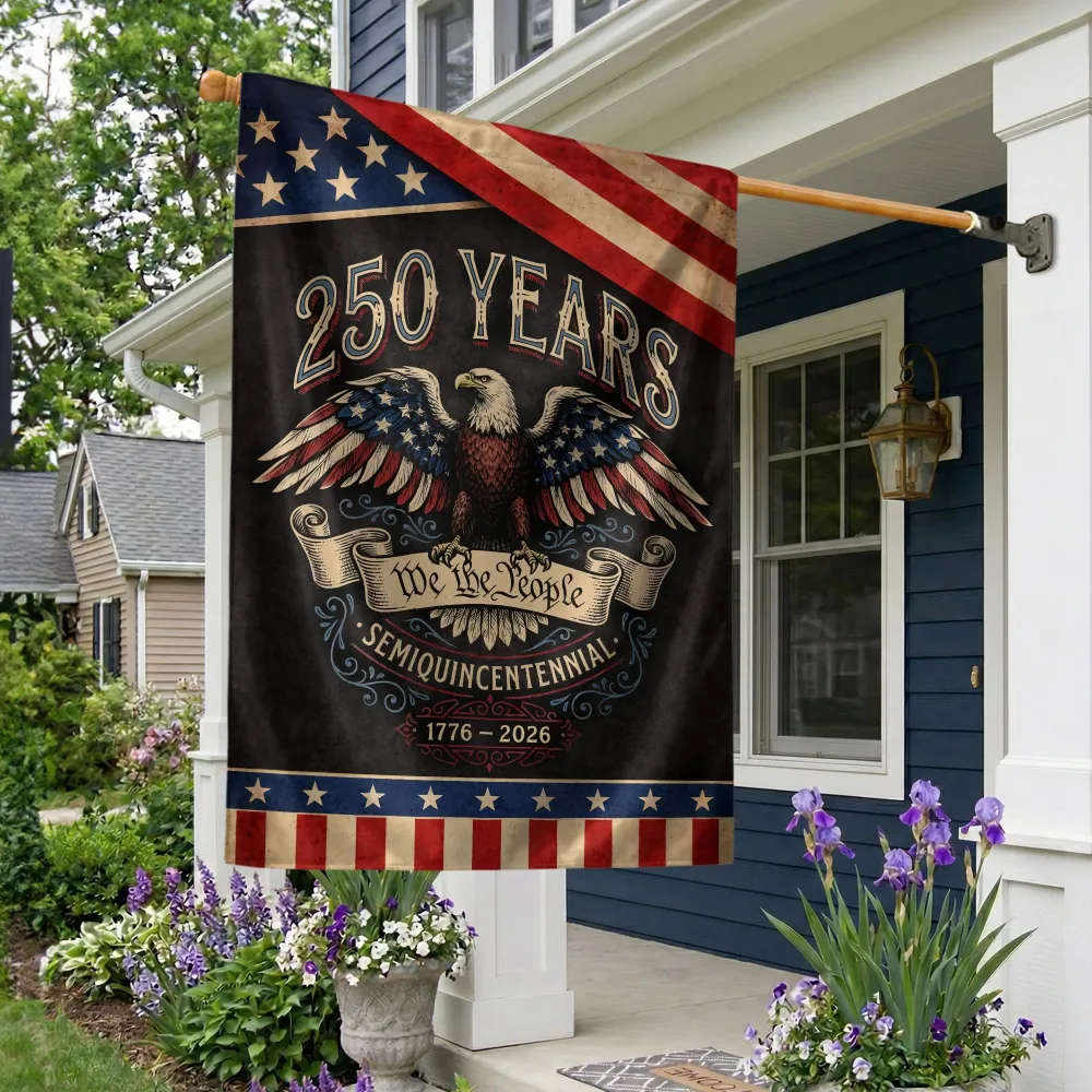 America 250Th Anniversary 1776–2026 House Flag – We The People Bald