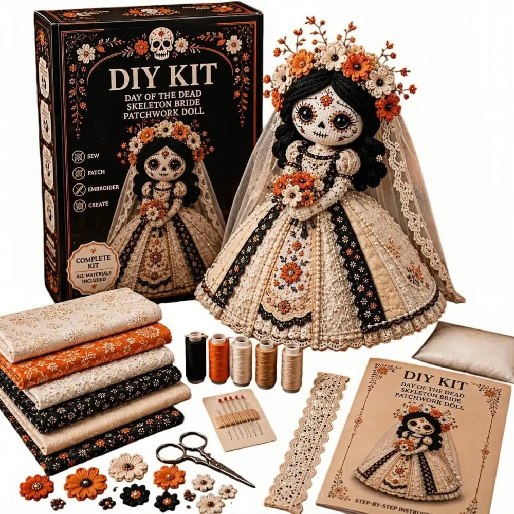 Día de los Muertos Patchwork Doll Crafting Kit🦋