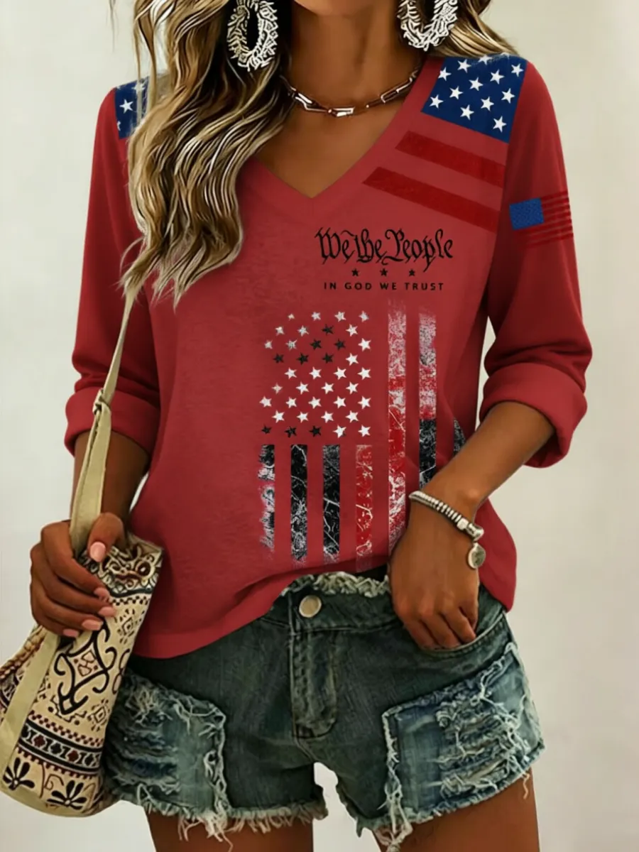 Women'S 250Th Anniversary Printed Casual Top