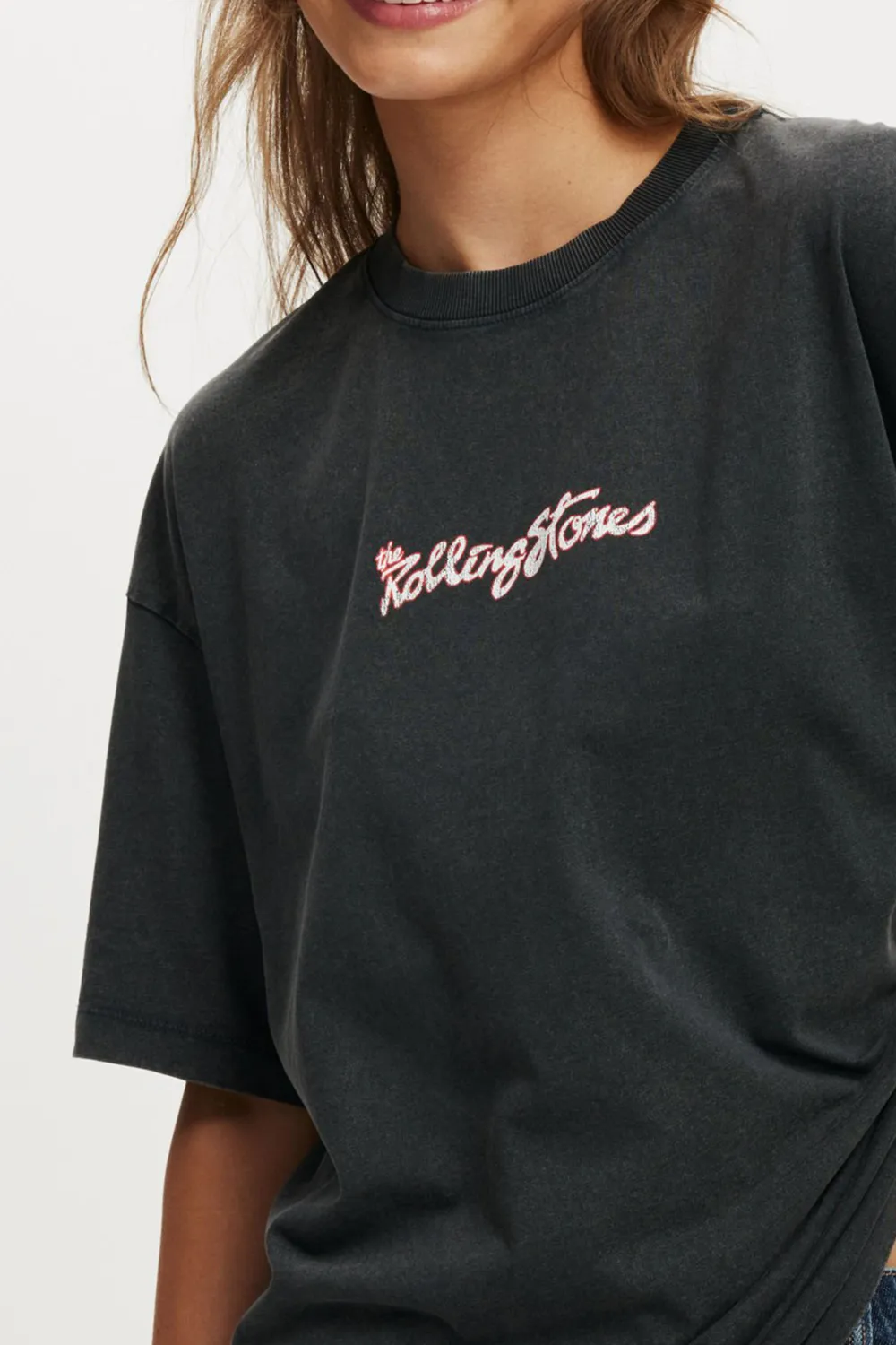 Rolling Stones Back Printing Washed T-Shirts