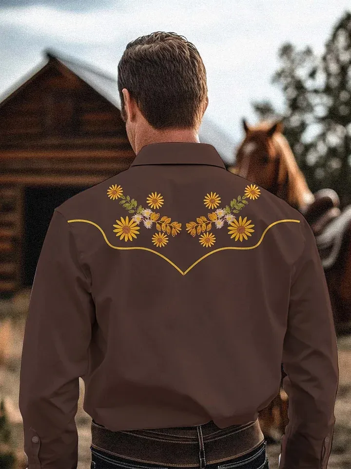 Sunflower Cowboy - 100% Cotton Long Sleeves Shirt