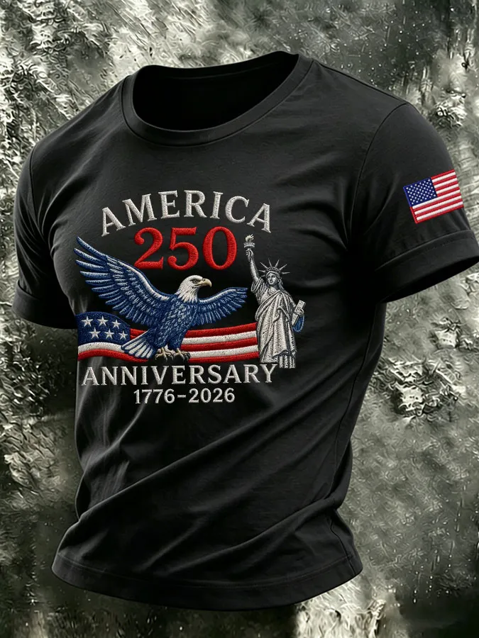 Men's The United States of America Printed Casual T-shirt