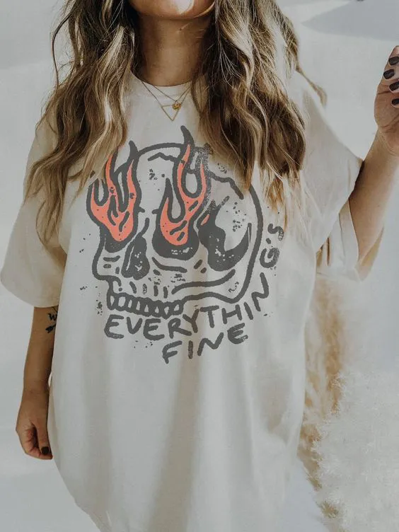 Women's Skull Graphic Short - Sleeve Tee