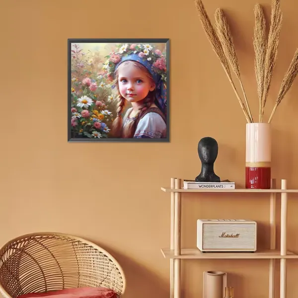 DIY Full Round Drill Diamond Painting Girl Kit Home