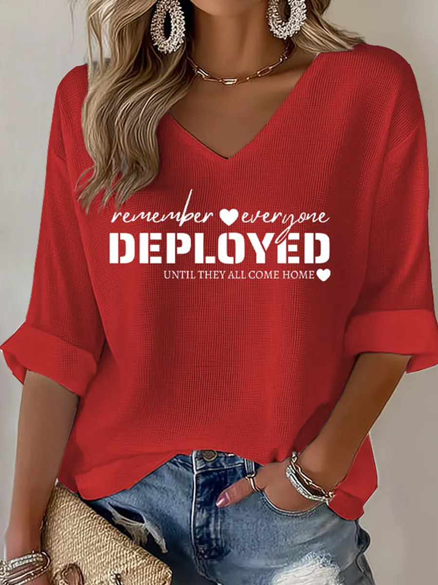 Ladies' Red Friday Anniversary V-Neck Short Sleeve