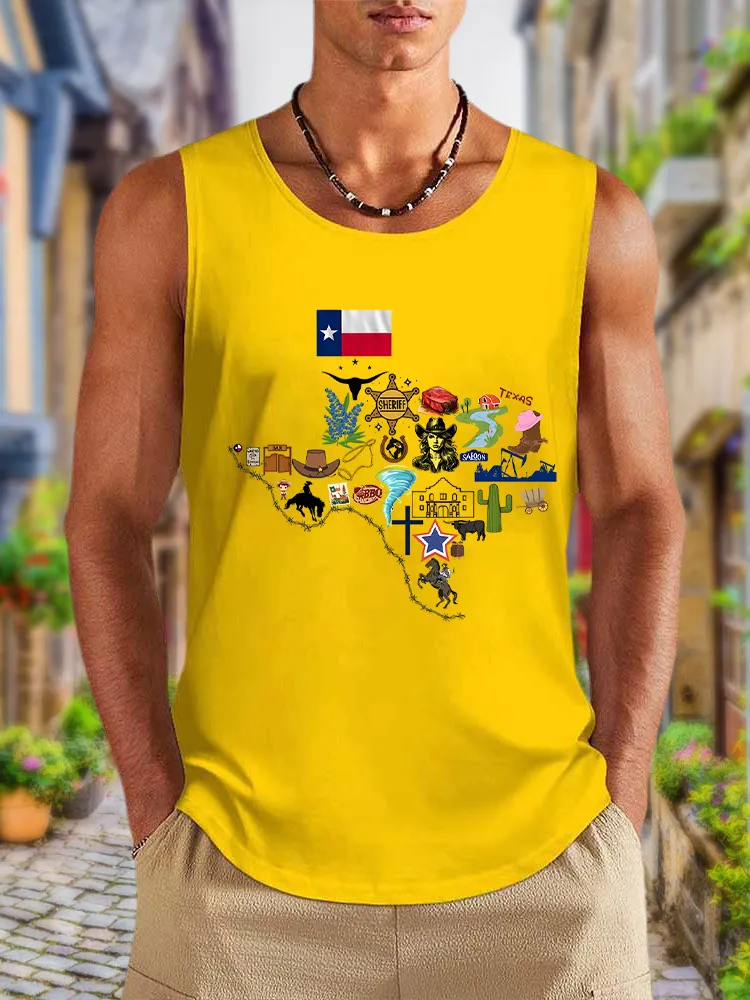 Men'S Texas Strong Casual Crew Neck Vest