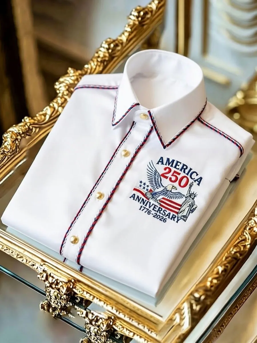 Men'S Retro 250Th Anniversary Of The United States Print Shirt