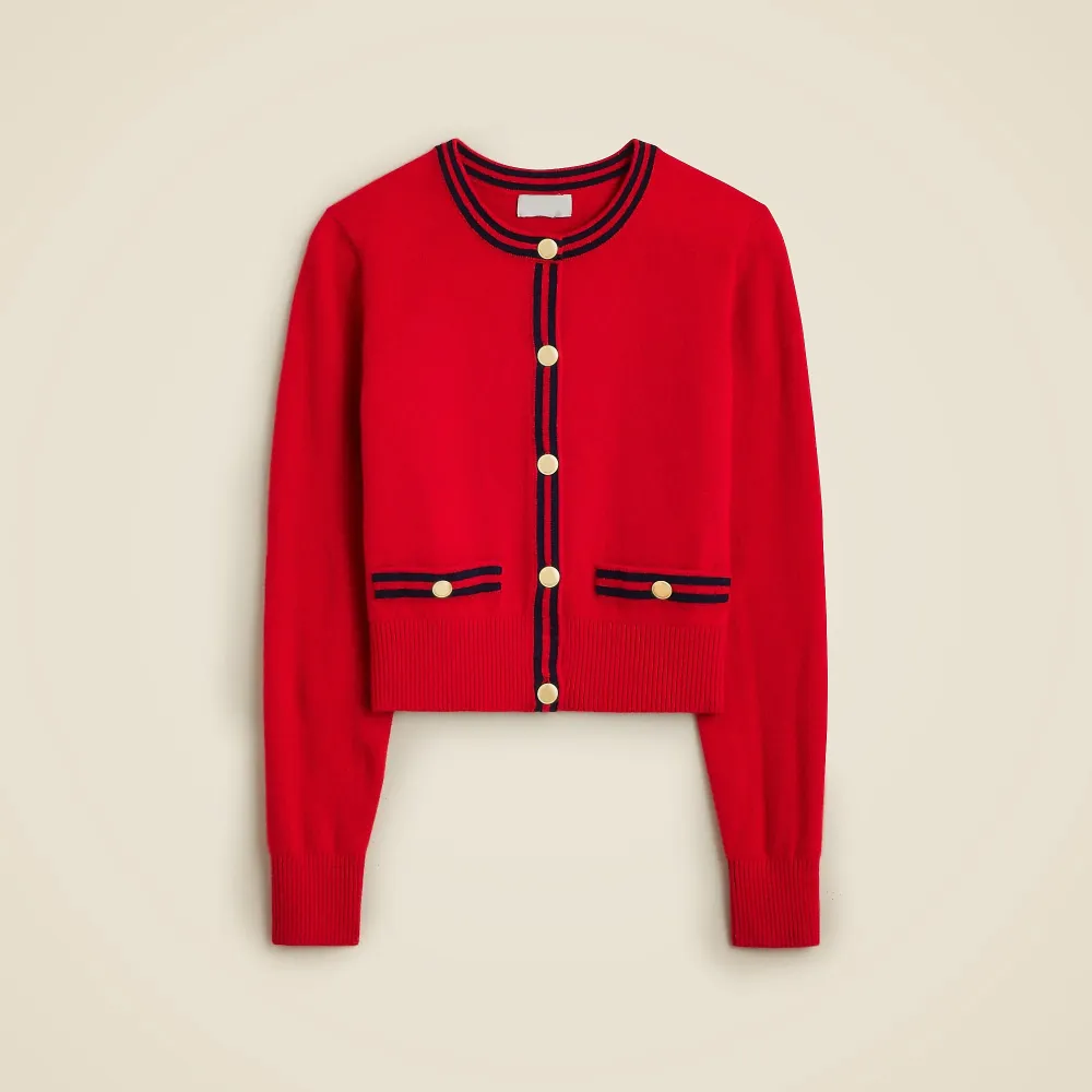 Cashmere Contrast Trim Cardigans