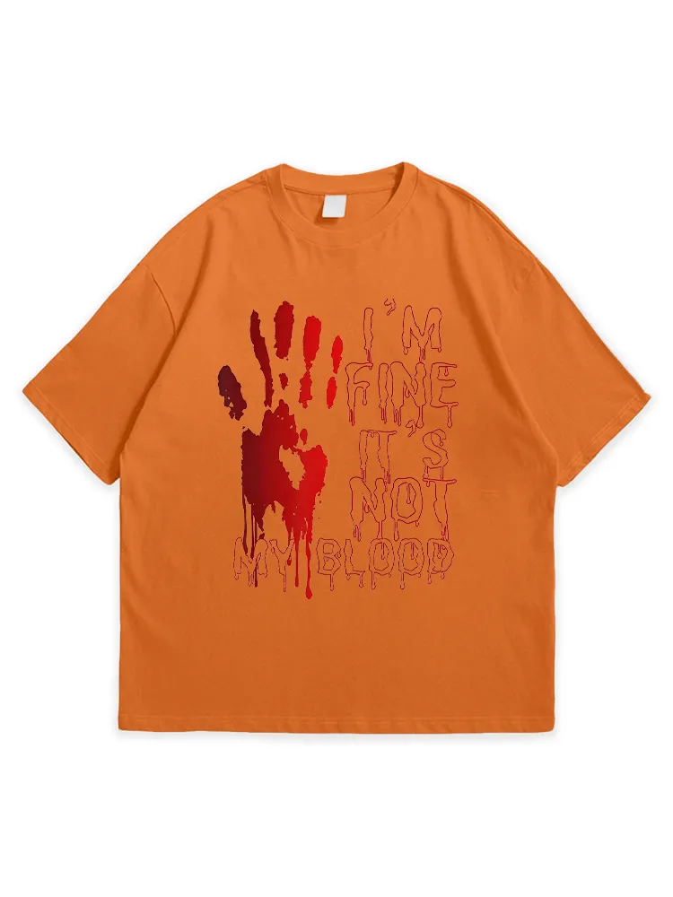 Men'S Halloween I'M OK IT'S NOT MY BLOOD Versatile And Comfortable Round Neck  T-Shirt
