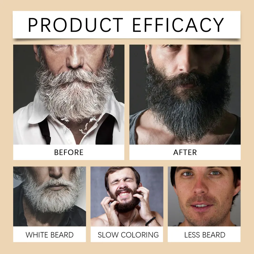 Black men's beard and eyebrow dye