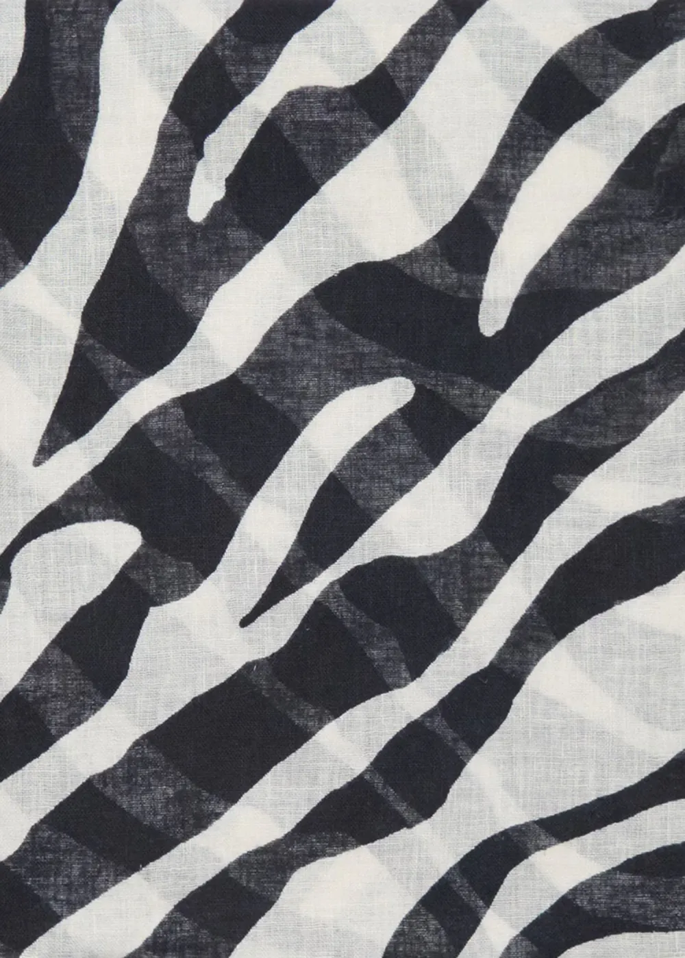 Black Casual Style Zebra  Print  Scarf