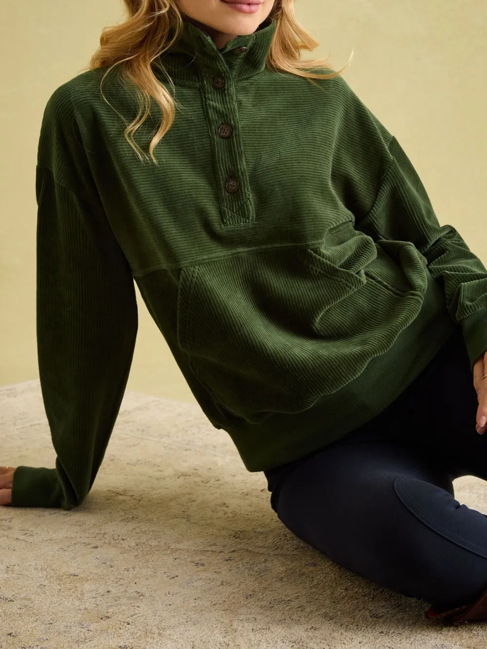 Green Corduroy Sweatshirt