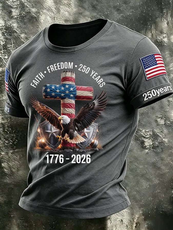 Men'S America Flag Printed Casual T-Shirt