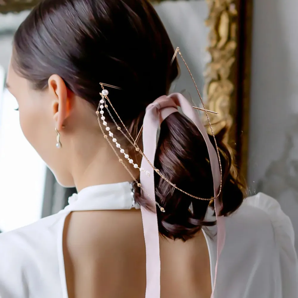 Tassel Rhinestone Metal Vintage Hair Clip