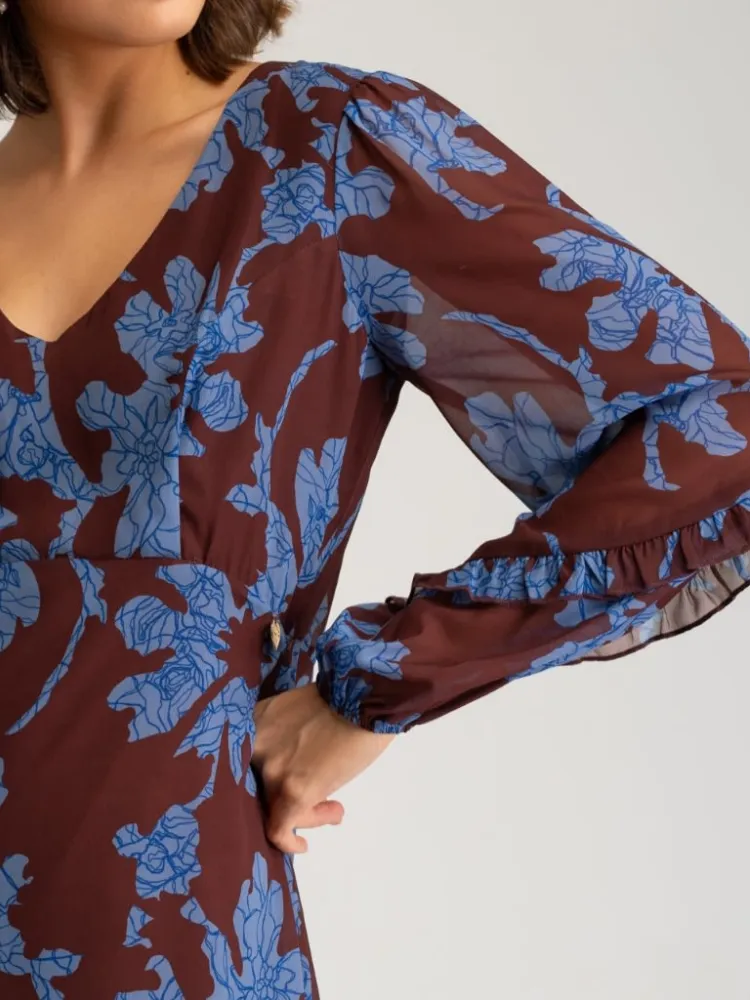 Tied Waist V-Neck Maxi Dress