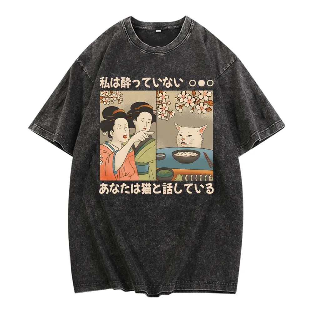 Round Neck Printed Short Sleeved T-Shirt